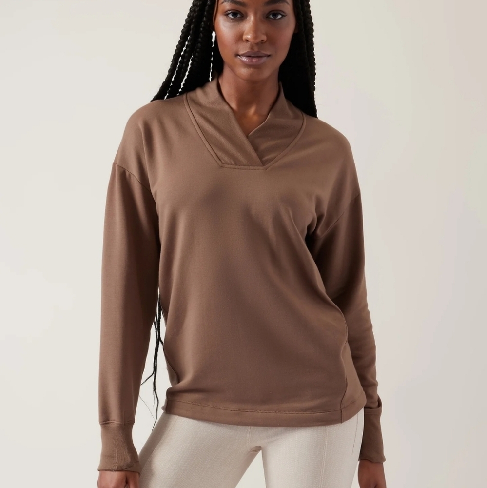 Athleta Clarity V-Neck Sweatshirt Size XS